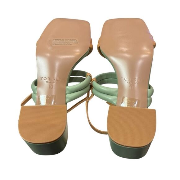 New TORGEIS Palm Women's Green Tan Slingback Adjustable Sandals 10 - Picture 6 of 6